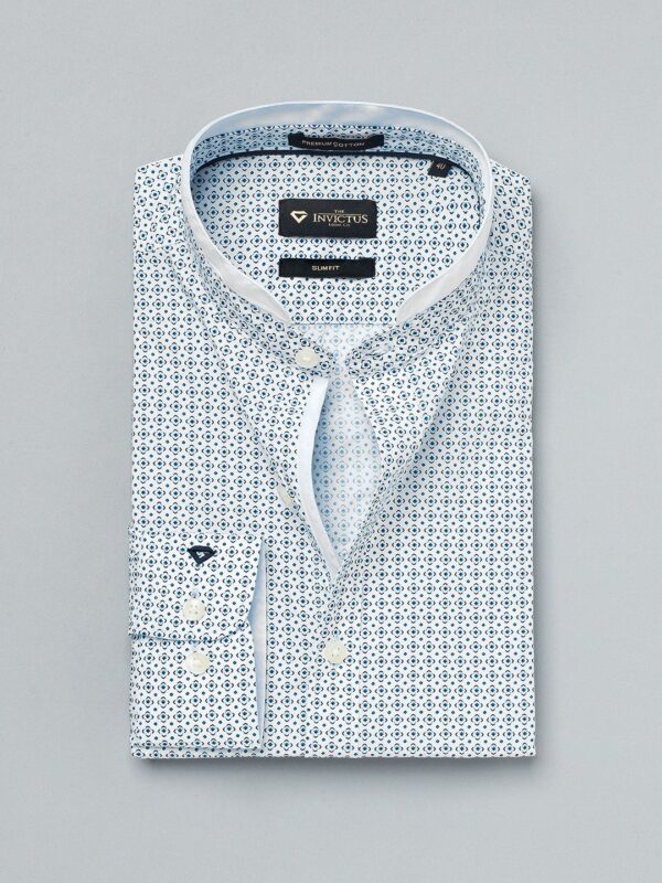 White Printed Slim Fit Sustainable Formal Shirt - Image 3
