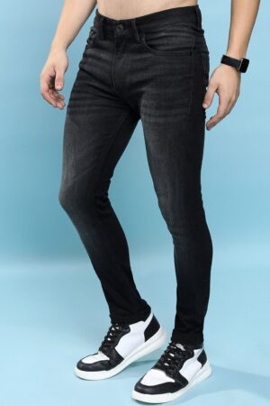 Men Skinny Fit Clean Look Light Fade Whiskers Stretchable Jeans
