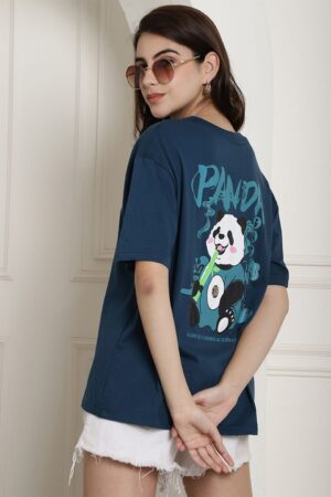 Women Graphic Printed Drop-Shoulder Sleeves Cotton Oversized T-Shirt