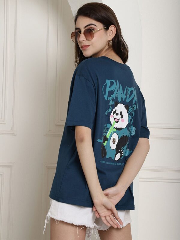 Women Graphic Printed Drop-Shoulder Sleeves Cotton Oversized T-Shirt