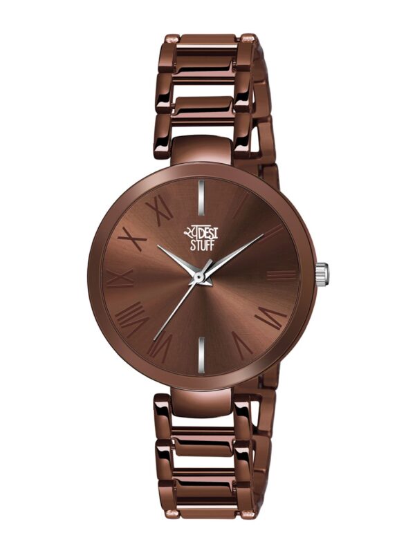 Women Brown Dial & Brown Bracelet Style Straps Analogue Watch - Image 2