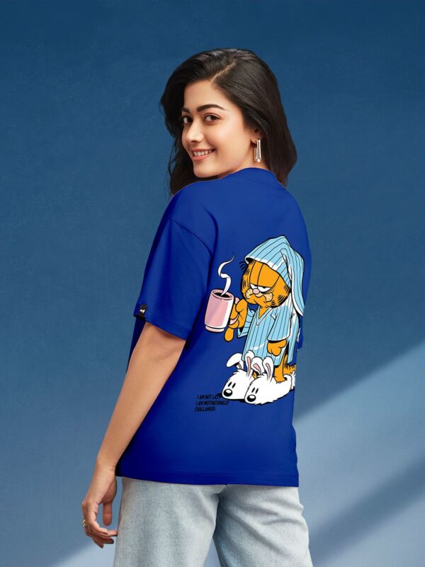 Bewakoof x OFFICIAL GARFIELD MERCHANDISE Lazy Garfield Graphic Printed Oversized T-shirt - Image 3
