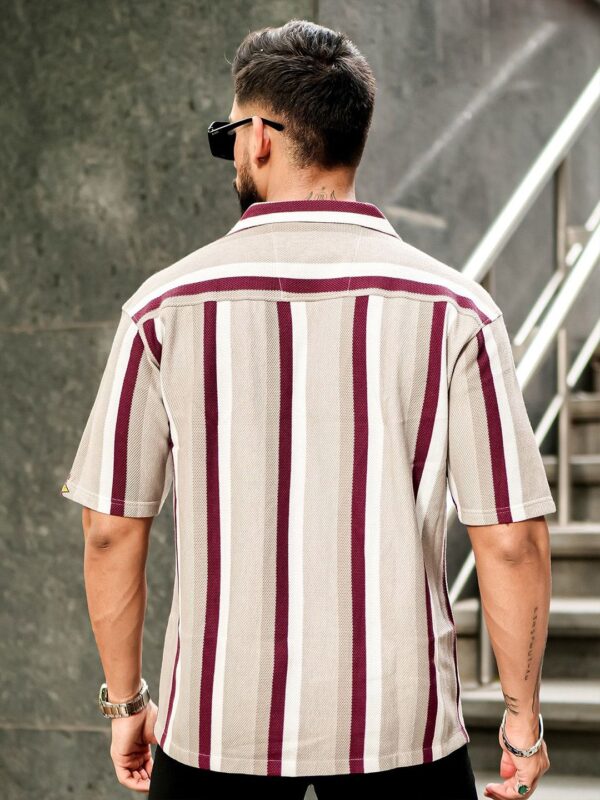 Comfort Striped Oversized Casual Shirt - Image 3
