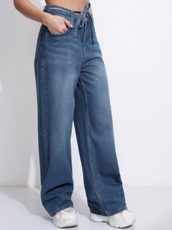 Tokyo Talkies Women Denim Pant Bell Bottom - Image 2