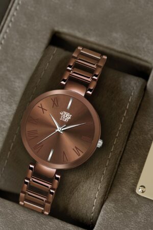 Women Brown Dial & Brown Bracelet Style Straps Analogue Watch