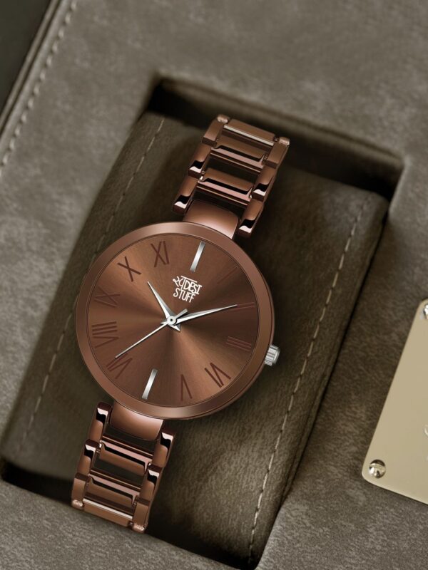 Women Brown Dial & Brown Bracelet Style Straps Analogue Watch