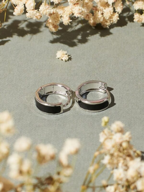 Men Stainless Steel Circular Hoop Earrings - Image 2