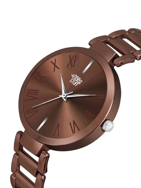 Women Brown Dial & Brown Bracelet Style Straps Analogue Watch - Image 3