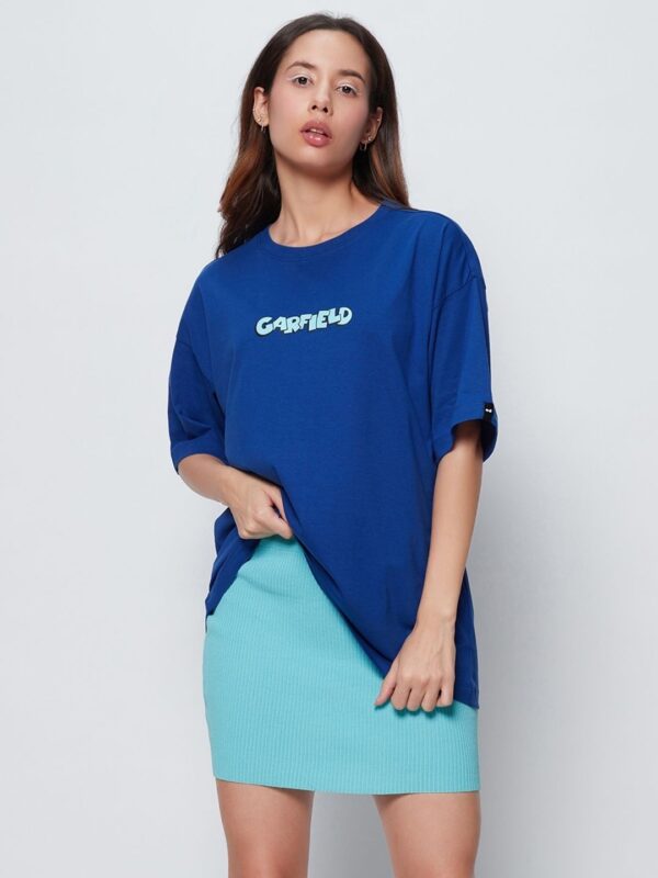 Bewakoof x OFFICIAL GARFIELD MERCHANDISE Lazy Garfield Graphic Printed Oversized T-shirt