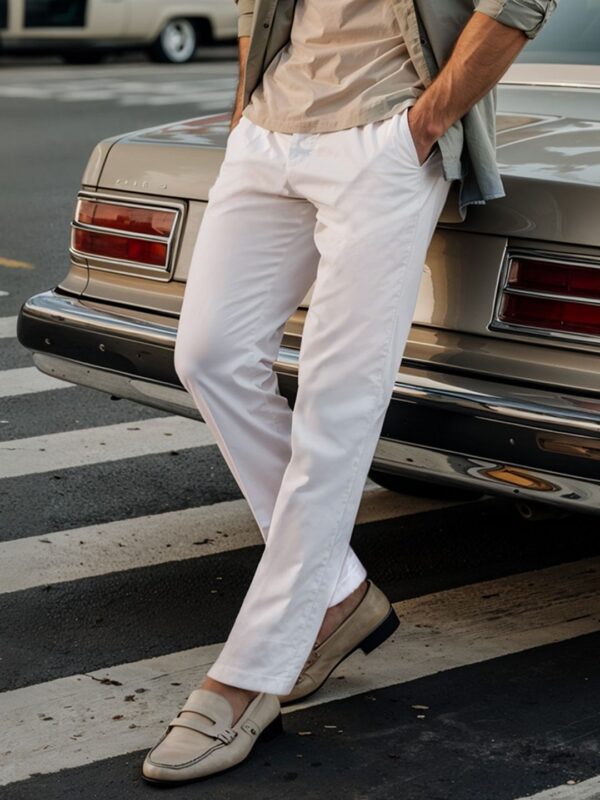 Men Classic Pure Cotton Chinos - Image 2