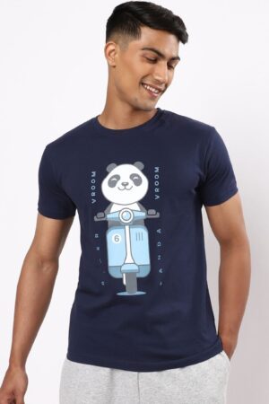 Men Blue Printed T-shirt