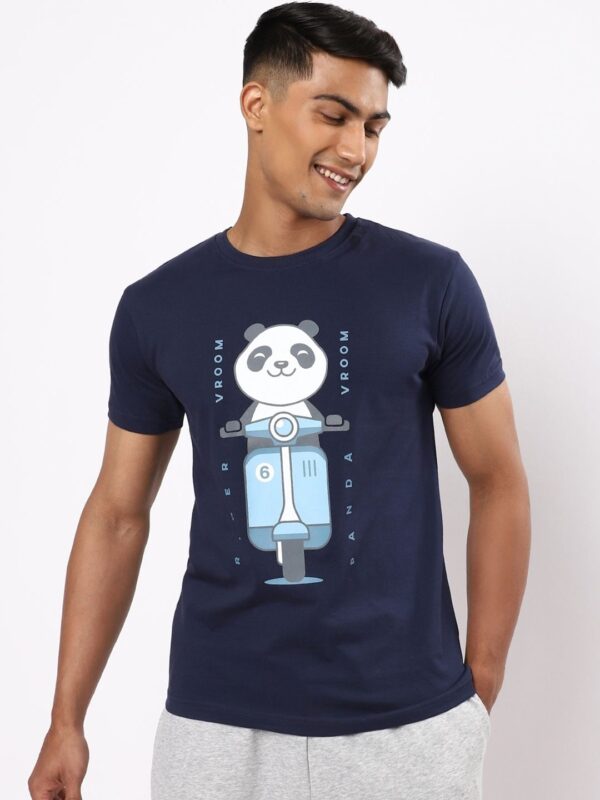 Men Blue Printed T-shirt