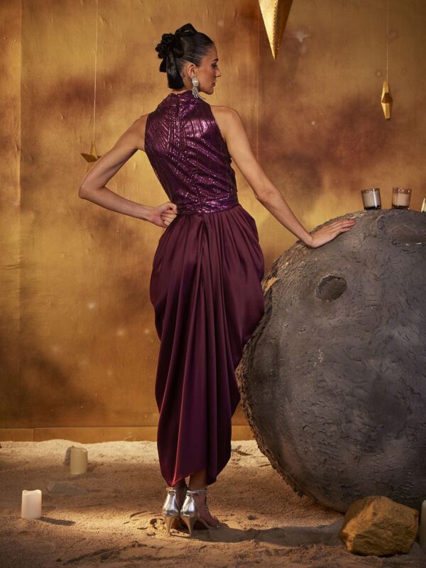HOUSE OF FETT Embellished Satin Maxi Dress - Image 3