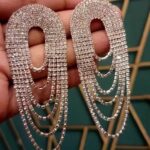 Rhinestone Studded Necklace & Earrings