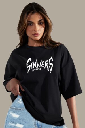 Women Graphic Printed Round Neck Cotton Oversized T-Shirt