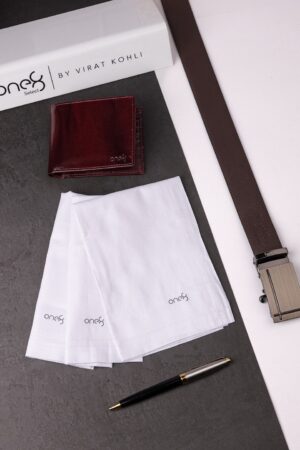 Men Pack Of 3 Logo Printed Cotton Anti-Bacterial Handkerchief