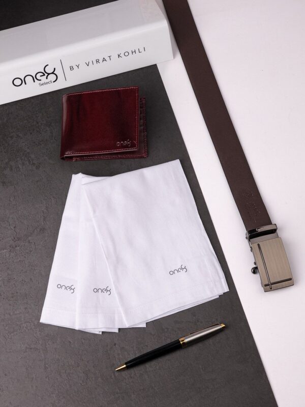 Men Pack Of 3 Logo Printed Cotton Anti-Bacterial Handkerchief