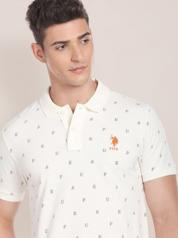 U.S. Polo Assn. Typography Printed Polo Collar Pure Cotton Casual T-Shirt - Image 3