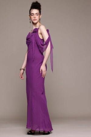 Shoulder Straps Flower Detail Maxi Dress