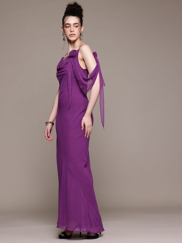 Shoulder Straps Flower Detail Maxi Dress
