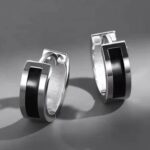 Men Stainless Steel Circular Hoop Earrings