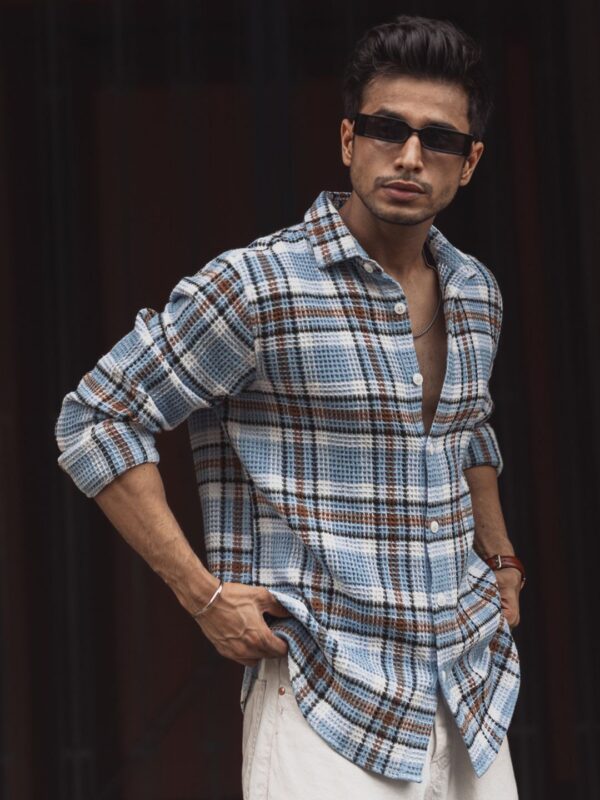 Men Tartan Checks Opaque Checked Casual Shirt - Image 3