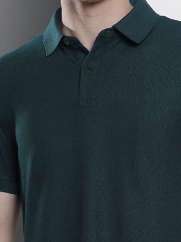 Men Polo Collar Moisture Wicking Regular Fit T-shirt - Image 2