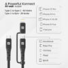 Portronics Lightning Cable 2 A 1.2 m Konnect J6 60W 2-in-1 (Type C to 8 PIN + Type-C)  (Compatible with Smartphones, Tablet, Black, One Cable) - Image 4