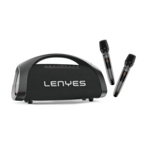 Lenyes S873 400W Bluetooth Party Speaker with Dual Wireless UHF Mics, 30000mAh Battery