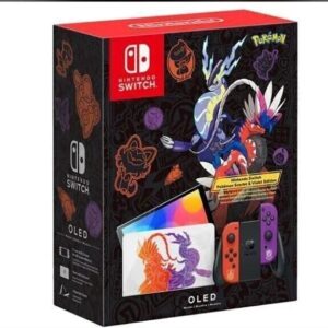 NINTENDO Switch OLED Console Pokemon Scarlet and Violet Edition 64 GB  (Black, No, but compatible with additional Joy-Con or Pro Controller (sold separately))