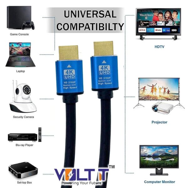 VOLT IT 4K HDMI 2.1 48Gbps HDMI Cable