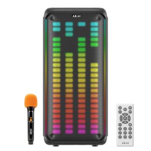 AKAI PM-100P Ultra Bluetooth Power Portable Party Speaker 100W RMS | Home Theater Sound System | Wireless Mic