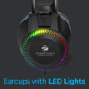 ZEBRONICS Zeb-Jet� Premium Headphone,LED Headband,Suspension Design, 2 mtr 3.5mm+USB Wired Gaming  (Black + Blue, On the Ear) - Image 3