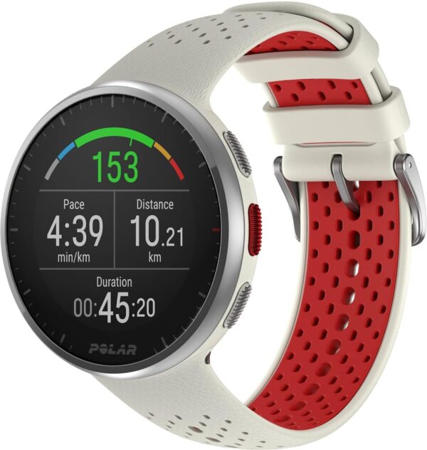 Lightweight, 41g, design is ideal for runners Up to 35 hours of battery life on a single charge in training mode (100 hours in power save mode; 7 days in watch mode)