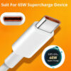 MATSV USB Type C Cable 6.5 A 1 m original SUPER DART|SUPER VOOC|DART Fast Charging Cable 65W  (Compatible with Android phones, oppo, realme, narzo, OnePlus, White, One Cable) - Image 3