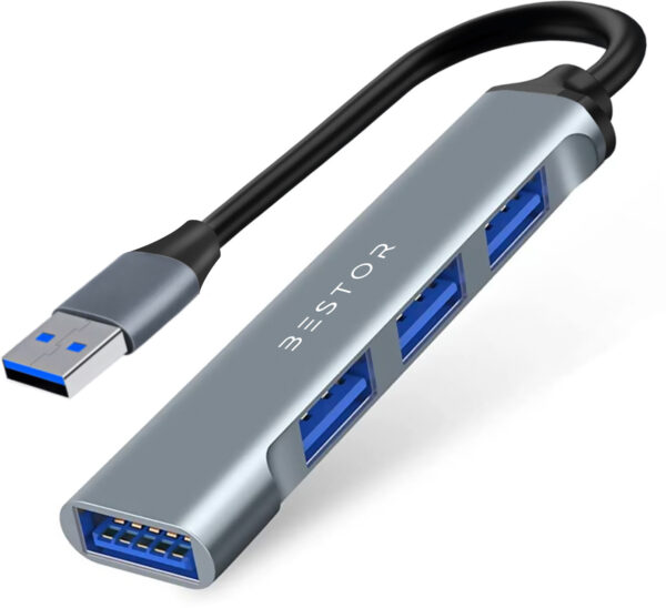 Bestor Multiport Adapter for MacBook Pro Air M1 4-in-1 4Port USB Hub  (GREY USB)