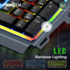 Frontech Wired Keyboard | RGB Backlight Effect | 104 Keys With 1.5M Braided Cable KB-0049 Wired USB Standard Gaming Keyboard Compatible with Desktop, Laptop, Mac - Image 3